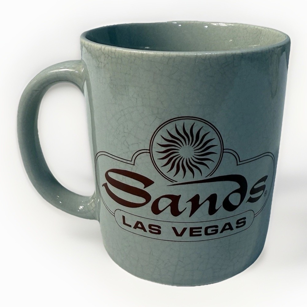 Vintage Las Vegas Sands Casino Hotel Mug Gray Nevada Souvenir Coffee Cup